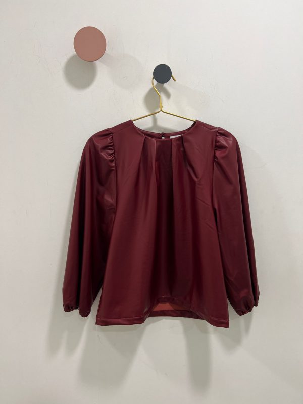 camisa ecopiel granate