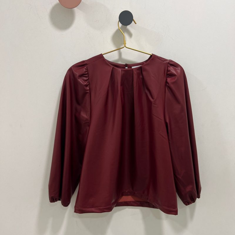 camisa ecopiel granate