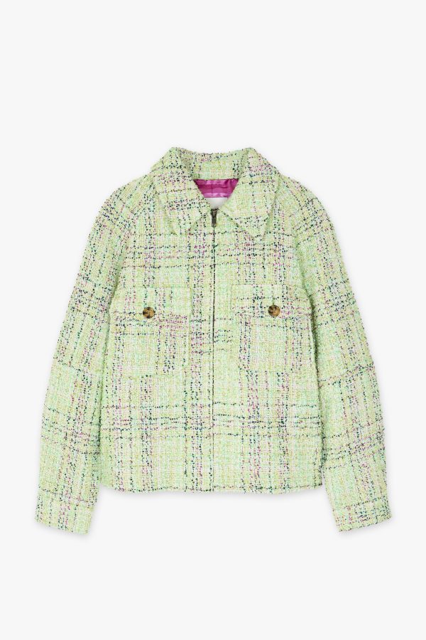 Chaqueta corta tejido chanel verde