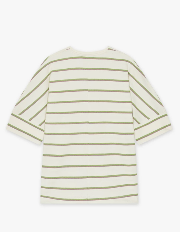 OUTLET CAMISETA BLANCO ROTO CON RAYAS ROSAS Y VERDES-CKS - Imagen 2