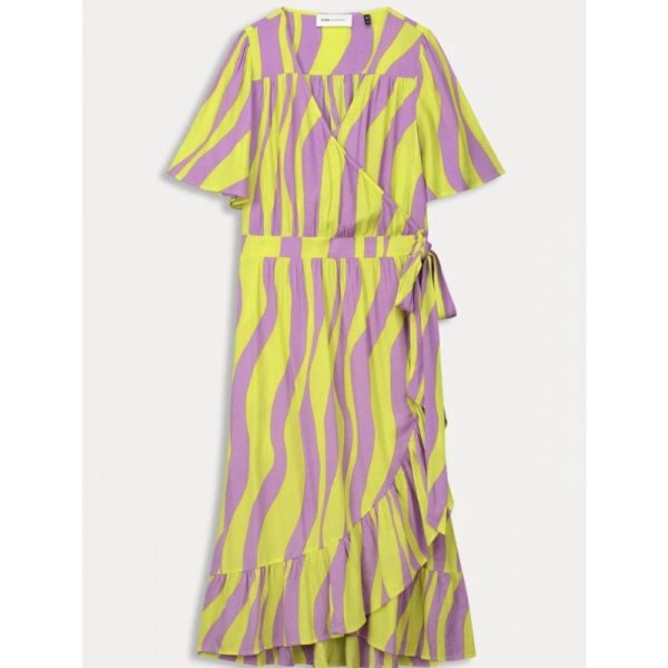 OUTLET VESTIDO RAYAS MORADO Y AMARILLO-POM