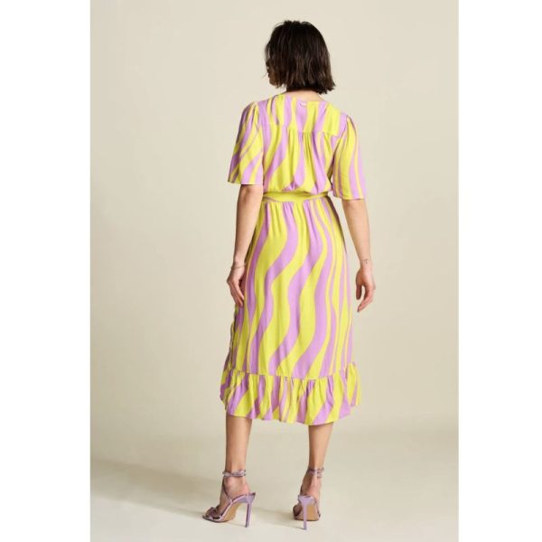 OUTLET VESTIDO RAYAS MORADO Y AMARILLO-POM - Imagen 4