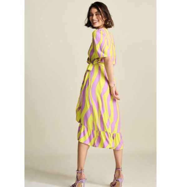 OUTLET VESTIDO RAYAS MORADO Y AMARILLO-POM - Imagen 3