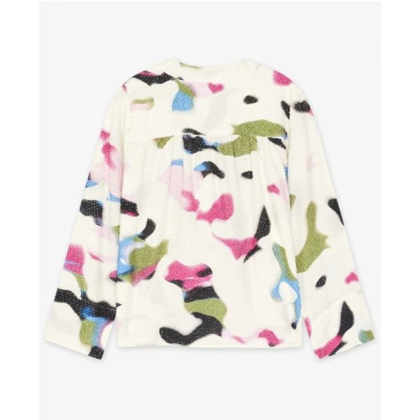 Blusa blanca con manchas multicolor - Imagen 2