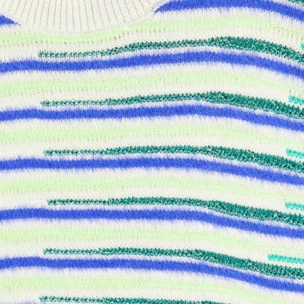 Jersey blanco de rayas azules y verdes - Imagen 3