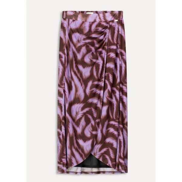 Falda de malla morada y marrón