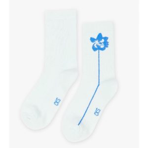 Calcetines azules con flor N.39-42