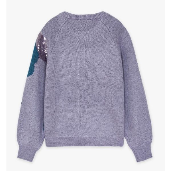 Jersey gris lila con lentejuelas - Imagen 3