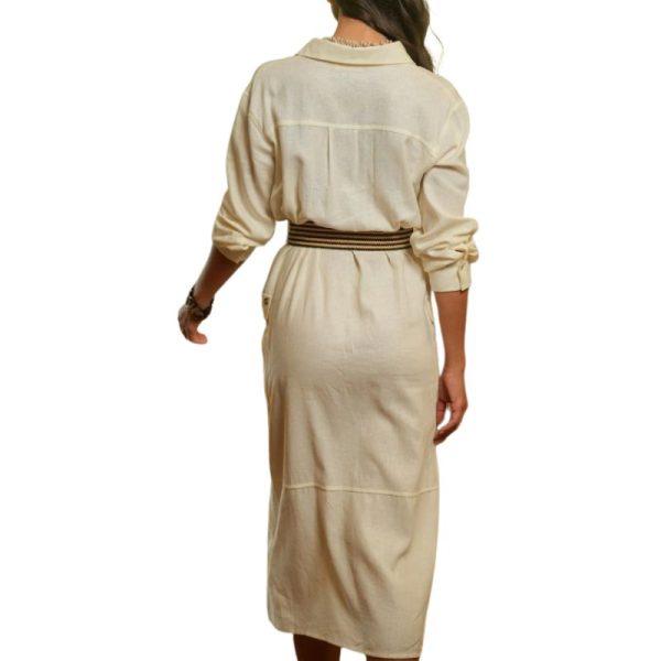 VESTIDO CAMISERO BEIGE-GUIMANOS - Imagen 3