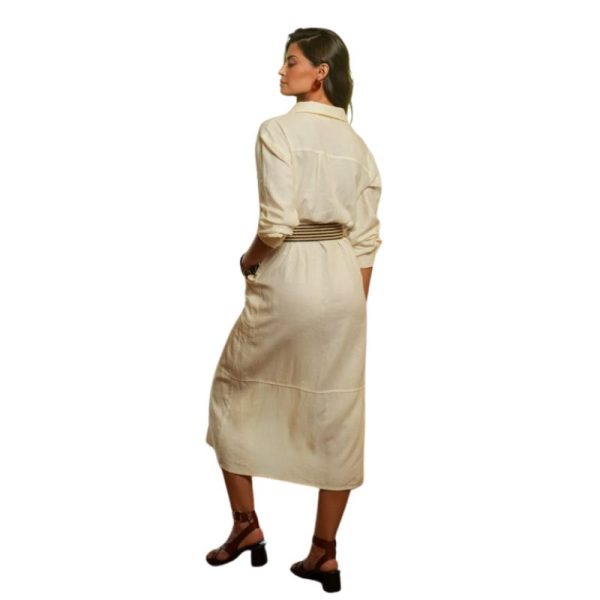 VESTIDO CAMISERO BEIGE-GUIMANOS - Imagen 4