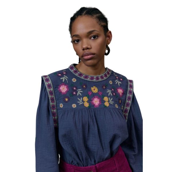 CAMISA AZUL BORDADA-LOUISE MISHA - Imagen 8