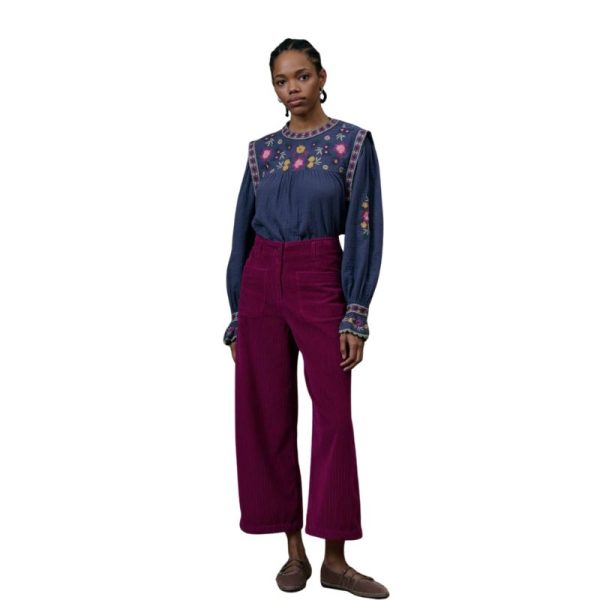 CAMISA AZUL BORDADA-LOUISE MISHA - Imagen 7