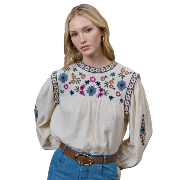 CAMISA BLANCA BORDADA-LOUISE MISHA - Imagen 5