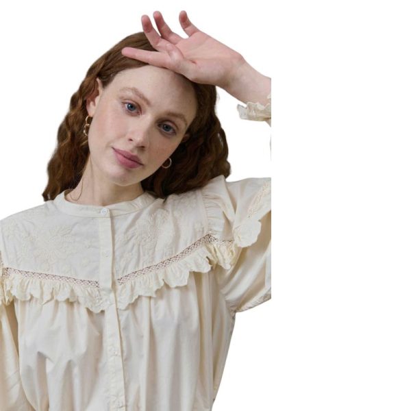 CAMISA ROMÁNTICA BEIGE-LOUSIE MISHA - Imagen 3