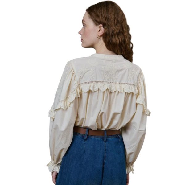 CAMISA ROMÁNTICA BEIGE-LOUSIE MISHA - Imagen 4