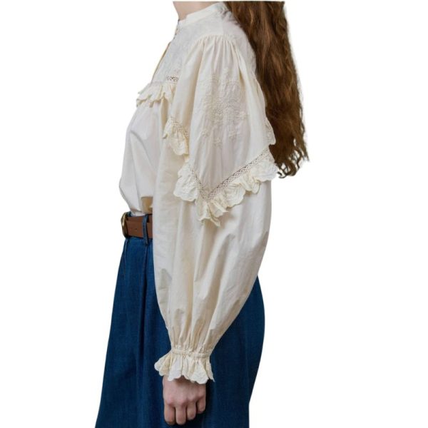 CAMISA ROMÁNTICA BEIGE-LOUSIE MISHA - Imagen 5
