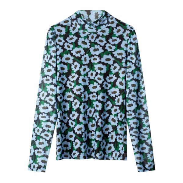 MALLA FLORES AZULES-POM