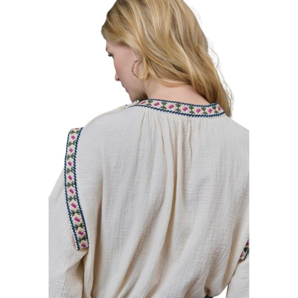 CAMISA BLANCA BORDADA-LOUISE MISHA - Imagen 2