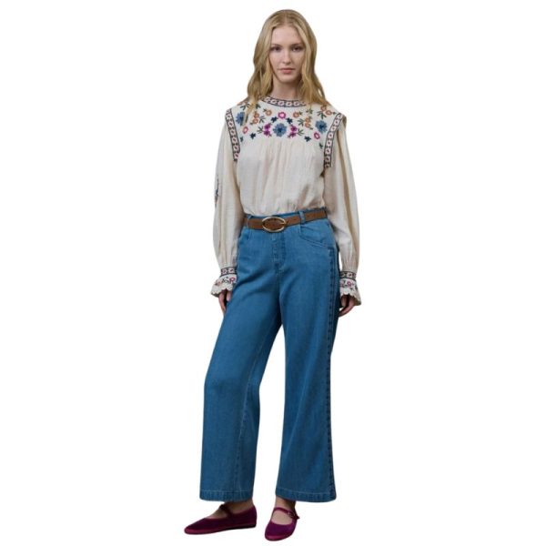 CAMISA BLANCA BORDADA-LOUISE MISHA - Imagen 4
