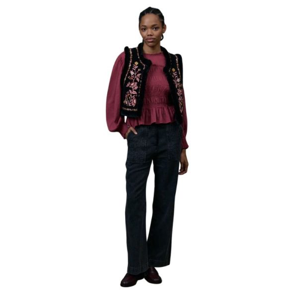 CHALECO NEGRO BORDADO-LOUISE MISHA - Imagen 4
