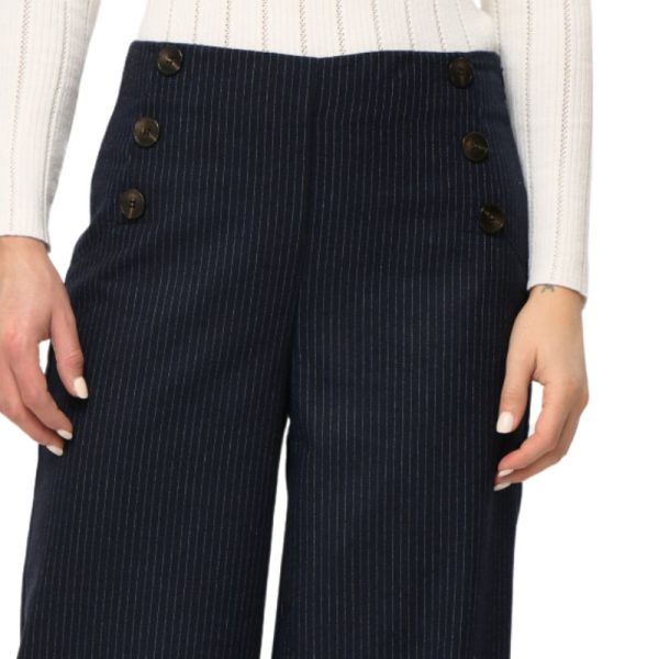 PANTALÓN NEGRO RAYA FINA-LA FEE MARABOUTEE - Imagen 4