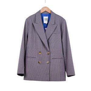 Blazer de cuadros con botones dorados – CKS
