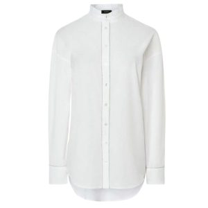 Camisa blanca con cuello mao y detalle de strass – Elegancia atemporal para cualquier ocasión SCRIPTA