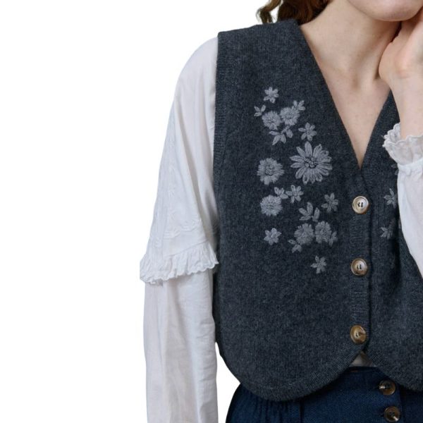 CHALECO GRIS BORDADO-LOUISE MISHA - Imagen 6