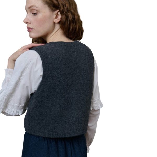 CHALECO GRIS BORDADO-LOUISE MISHA - Imagen 2