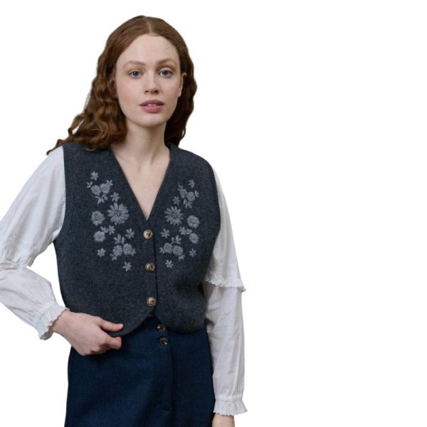 Chaleco de punto verde Louise Misha – estilo bohemio con textura artesanal