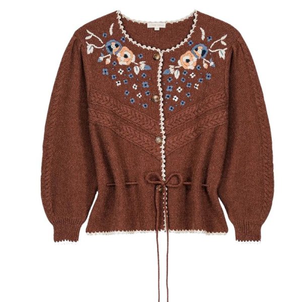 CHAQUETA MARRÓN BORDADA-LOUISE MISHA - Imagen 4