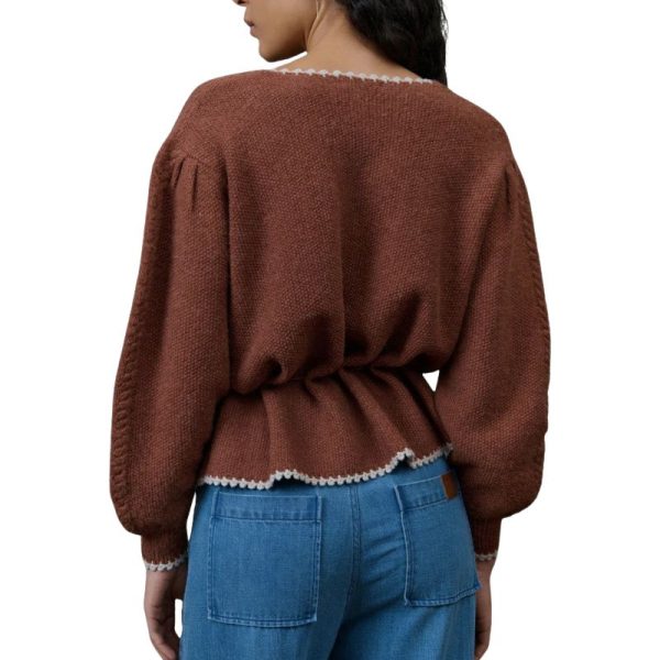 CHAQUETA MARRÓN BORDADA-LOUISE MISHA - Imagen 2