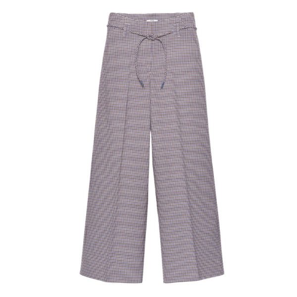 Pantalón ancho de cuadros con cinturón – CKS